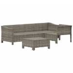 Set Divani da Giardino 5 pz con Cuscini in Polyrattan Grigio