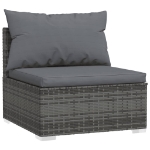 Set Divani da Giardino 8 pz con Cuscini in Polyrattan Grigio