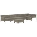 Set Divani da Giardino 7 pz con Cuscini in Polyrattan Grigio