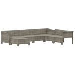 Set Divani da Giardino 7 pz con Cuscini in Polyrattan Grigio