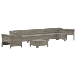 Set Divani da Giardino 8 pz con Cuscini in Polyrattan Grigio