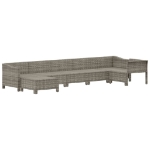 Set Divani da Giardino 7 pz con Cuscini in Polyrattan Grigio