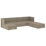 Set Divani da Giardino 7 pz con Cuscini in Polyrattan Grigio