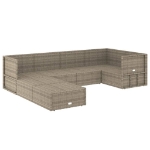 Set Divani da Giardino 7 pz con Cuscini in Polyrattan Grigio