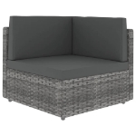 Set Divani da Giardino 9 pz con Cuscini in Polyrattan Grigio