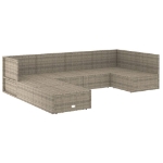 Set Divani da Giardino 7 pz con Cuscini in Polyrattan Grigio