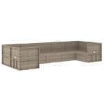 Set Divani da Giardino 7 pz con Cuscini in Polyrattan Grigio