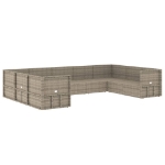 Set Divani da Giardino 9 pz con Cuscini in Polyrattan Grigio