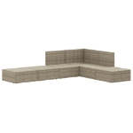 Set Divani da Giardino 6 pz con Cuscini in Polyrattan Grigio