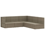 Set Divani da Giardino 5 pz con Cuscini in Polyrattan Grigio