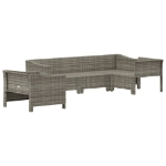 Set Divani da Giardino 5 pz con Cuscini in Polyrattan Grigio