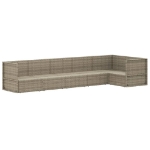 Set Divani da Giardino 6 pz con Cuscini in Polyrattan Grigio