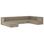 Set Divani da Giardino 9 pz con Cuscini in Polyrattan Grigio