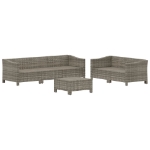 Set Divani da Giardino 6 pz con Cuscini in Polyrattan Grigio