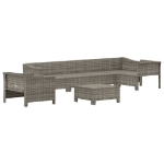 Set Divani da Giardino 7 pz con Cuscini in Polyrattan Grigio