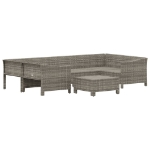 Set Divani da Giardino 7 pz con Cuscini in Polyrattan Grigio