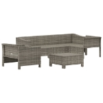 Set Divani da Giardino 6 pz con Cuscini in Polyrattan Grigio