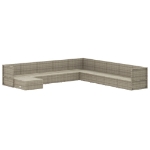 Set Divani da Giardino 10 pz con Cuscini in Polyrattan Grigio