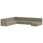 Set Divani da Giardino 9 pz con Cuscini in Polyrattan Grigio