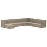 Set Divani da Giardino 9 pz con Cuscini in Polyrattan Grigio