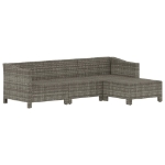 Set Divani da Giardino 4 pz con Cuscini in Polyrattan Grigio