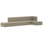 Set Divani da Giardino 6 pz con Cuscini in Polyrattan Grigio