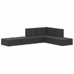 Set Mobili da Giardino 6 pz con Cuscini in Polyrattan Nero