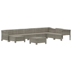 Set Divani da Giardino 9 pz con Cuscini in Polyrattan Grigio