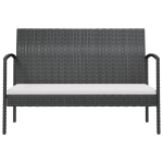 Set Divani da Giardino 16 pz con Cuscini in Polyrattan Nero