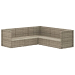 Set Divani da Giardino 5 pz con Cuscini in Polyrattan Grigio