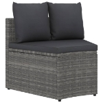 Set Divani da Giardino 6 pz con Cuscini in Polyrattan Grigio