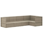 Set Divani da Giardino 5 pz con Cuscini in Polyrattan Grigio