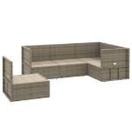 Set Divani da Giardino 5 pz con Cuscini in Polyrattan Grigio