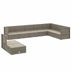 Set Divani da Giardino 9 pz con Cuscini in Polyrattan Grigio