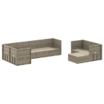 Set Divani da Giardino 8 pz con Cuscini in Polyrattan Grigio