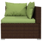 Set Divani da Giardino 12 pz con Cuscini in Polyrattan Marrone