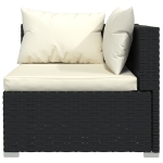 Set Divani da Giardino 14 pz con Cuscini in Polyrattan Nero