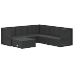 Set Mobili da Giardino 6 pz con Cuscini in Polyrattan Nero