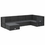 Set Mobili da Giardino 6 pz con Cuscini in Polyrattan Nero