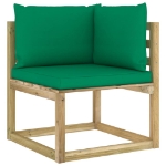 Set Divani da Giardino 10 pz e Cuscini Legno di Pino Impregnato