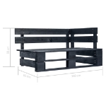 Set Divani a Pallet e Cuscini 6 pz in Pino Impregnato Nero