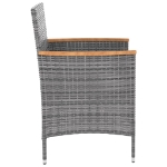 Set da Pranzo da Giardino 9 pz con Cuscini in Polyrattan Grigio