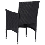 Set da Pranzo per Giardino 11 pz in Polyrattan Nero