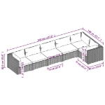 Set Divani da Giardino 6 pz con Cuscini in Polyrattan Grigio