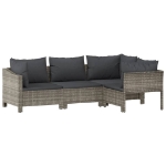 Set Divani da Giardino 9 pz con Cuscini in Polyrattan Grigio