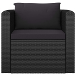 Set Divani da Giardino 10 pz con Cuscini in Polyrattan Nero