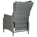 Set Pranzo da Giardino 9pz con Cuscini Polyrattan Grigio Chiaro