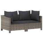 Set Divani da Giardino 6 pz con Cuscini in Polyrattan Grigio