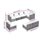 Set Mobili da Giardino con Cuscini 8 pz in Polyrattan Nero