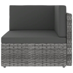 Set Divani da Giardino 9 pz con Cuscini in Polyrattan Grigio